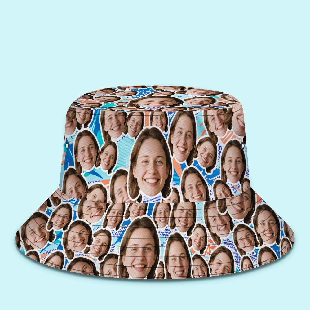 Custom Face Bucket Hat Unisex Face Mash Personalized Outdoor Summer Hats Gift - MyPhotoSocksAu