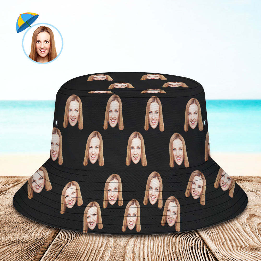 Custom Your Photo Face Summer Bucket Hat Fisherman Hat - Purple