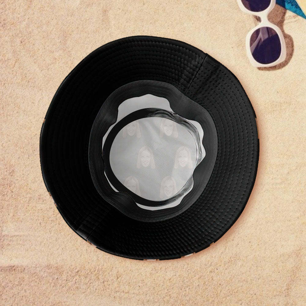 Custom Your Photo Face Summer Bucket Hat Fisherman Hat - Purple