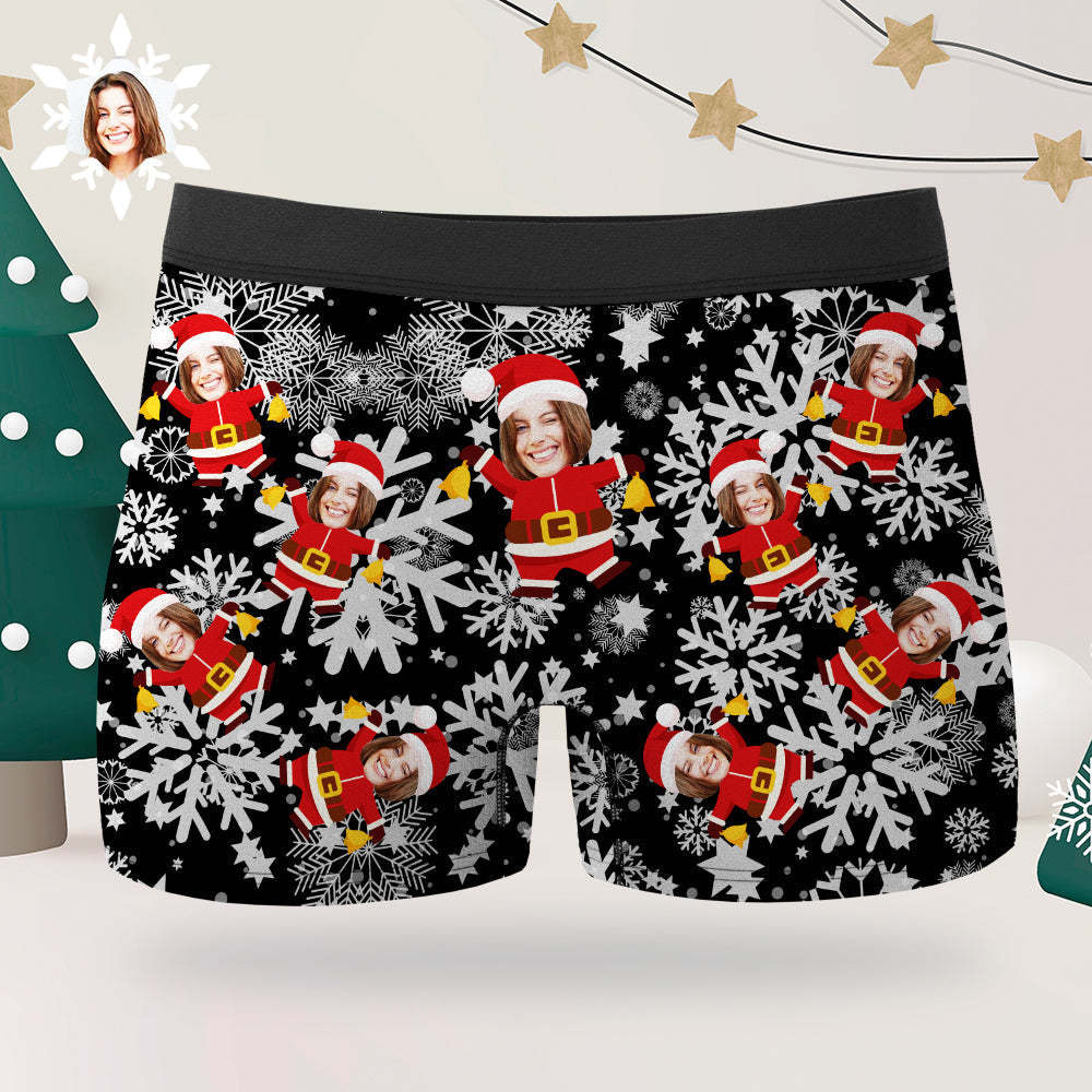 Christmas Men's Boxer Briefs Custom Briefs Gift for Him Funny Christmas Boxers - My Photo Socks AU