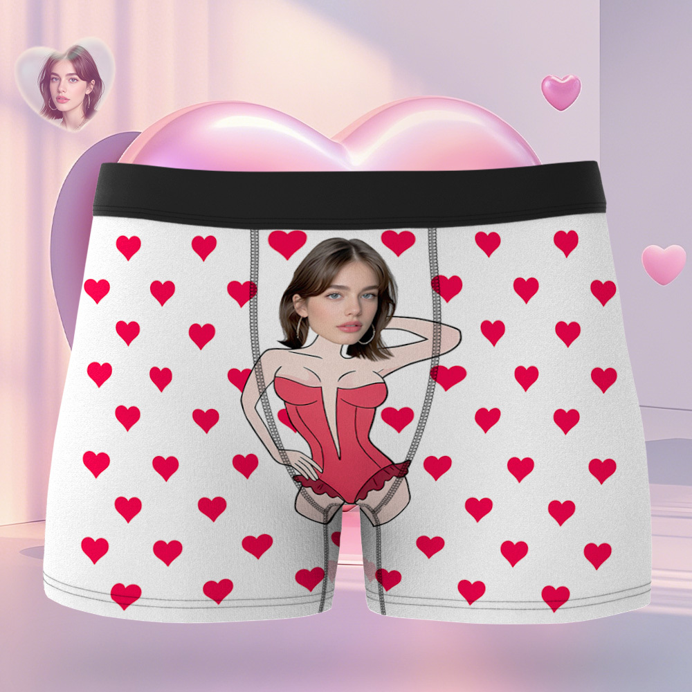 Personalized Valentine Face Men's Boxer Underwear Face Property Of Name Boxer Gift Custom Photo Funny Men's Boxer Briefs  Gift - MyPhotoSocksAu