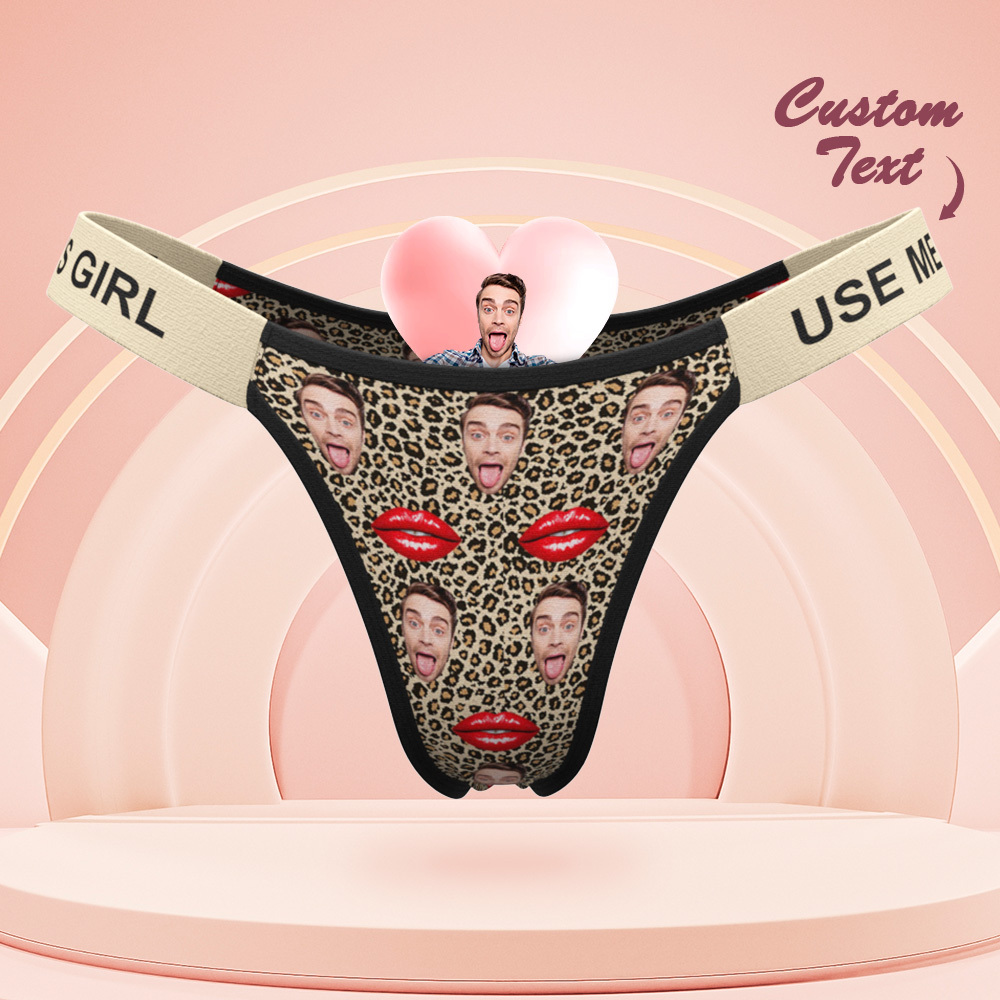 Valentine's Gift Custom Mash Face Panties Makes Me Wet Personalized Waistband Engraved Thong Gift for Her - MyPhotoSocksAu