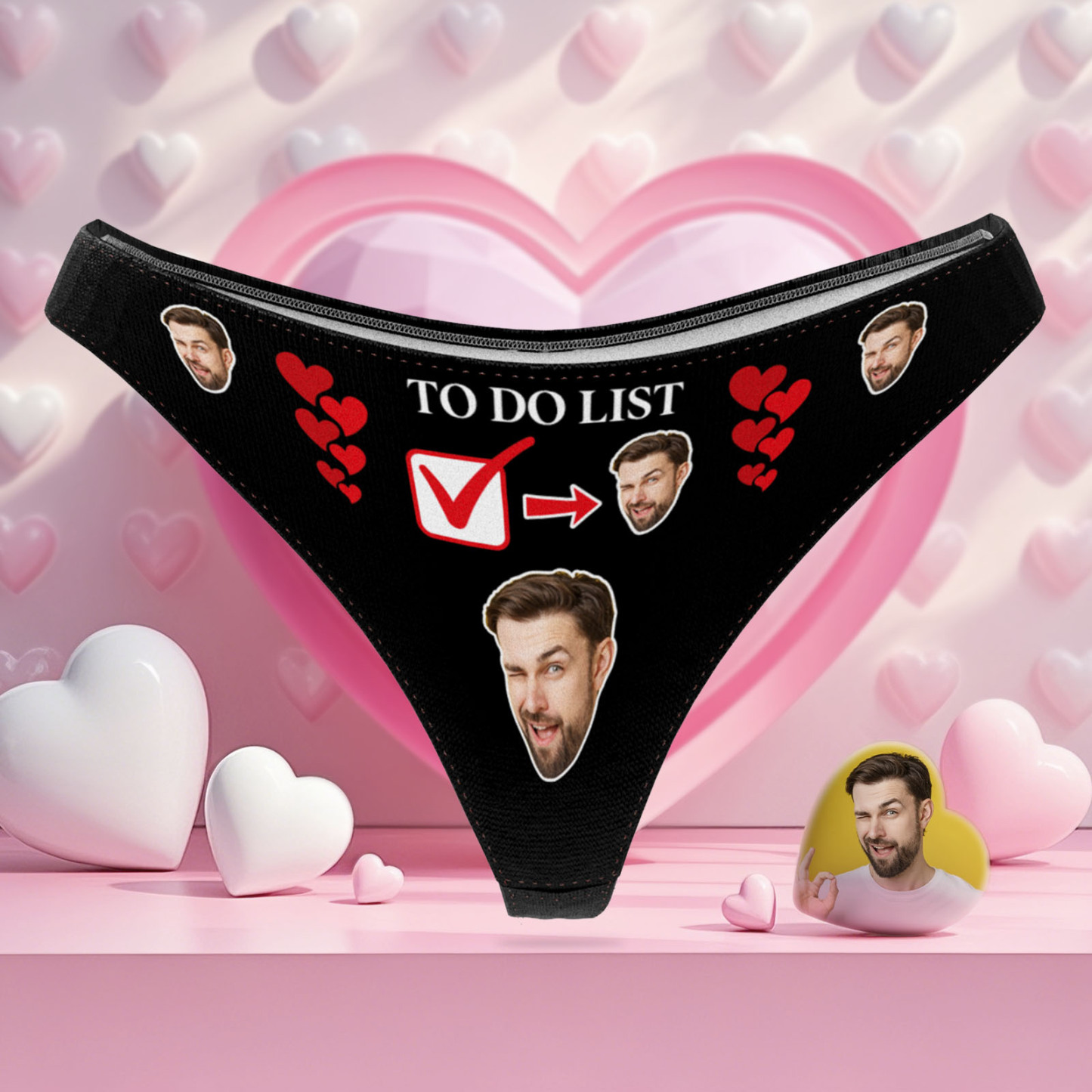 Personalize Face Thong Todolist Custom Thong Gift for Her Valentine's Gift - MyPhotoSocksAu