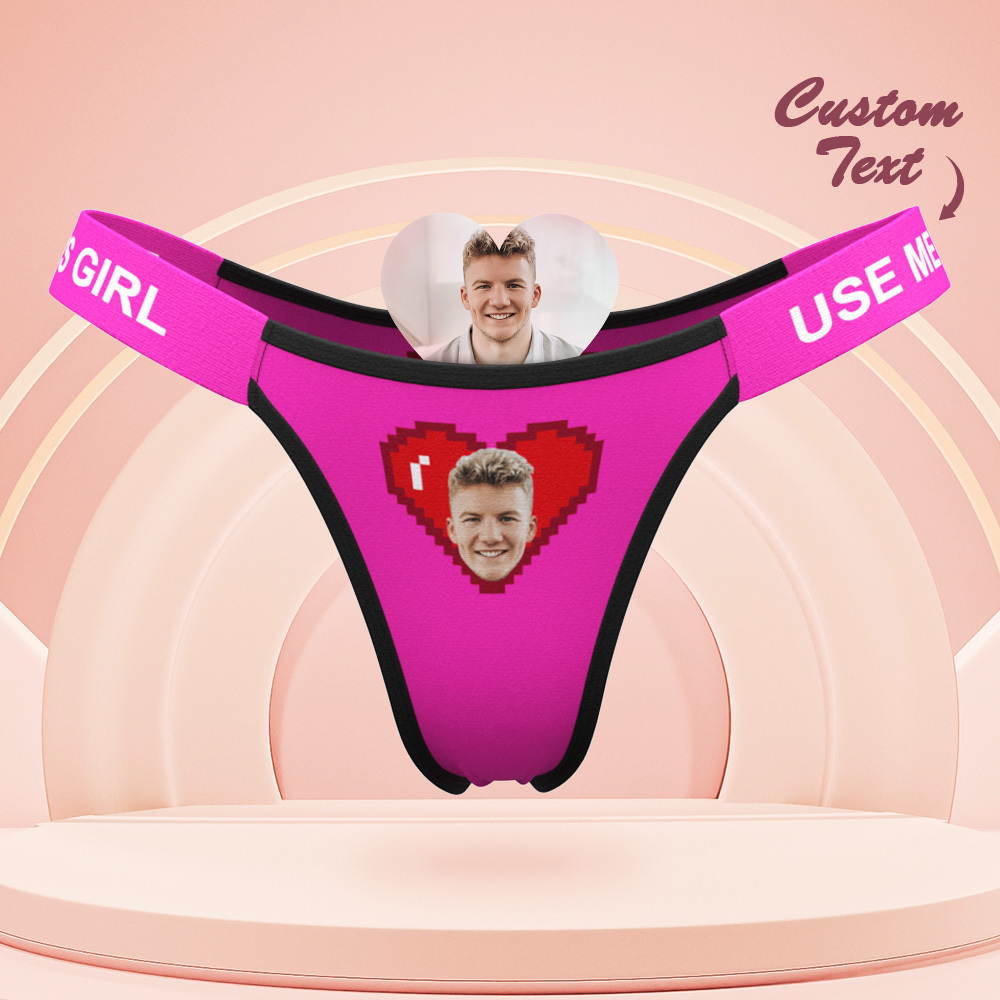 Valentine's Gift Custom Face Panties Makes Me Wet Personalized Waistband Engraved Thong Gift for Her - MyPhotoSocksAu