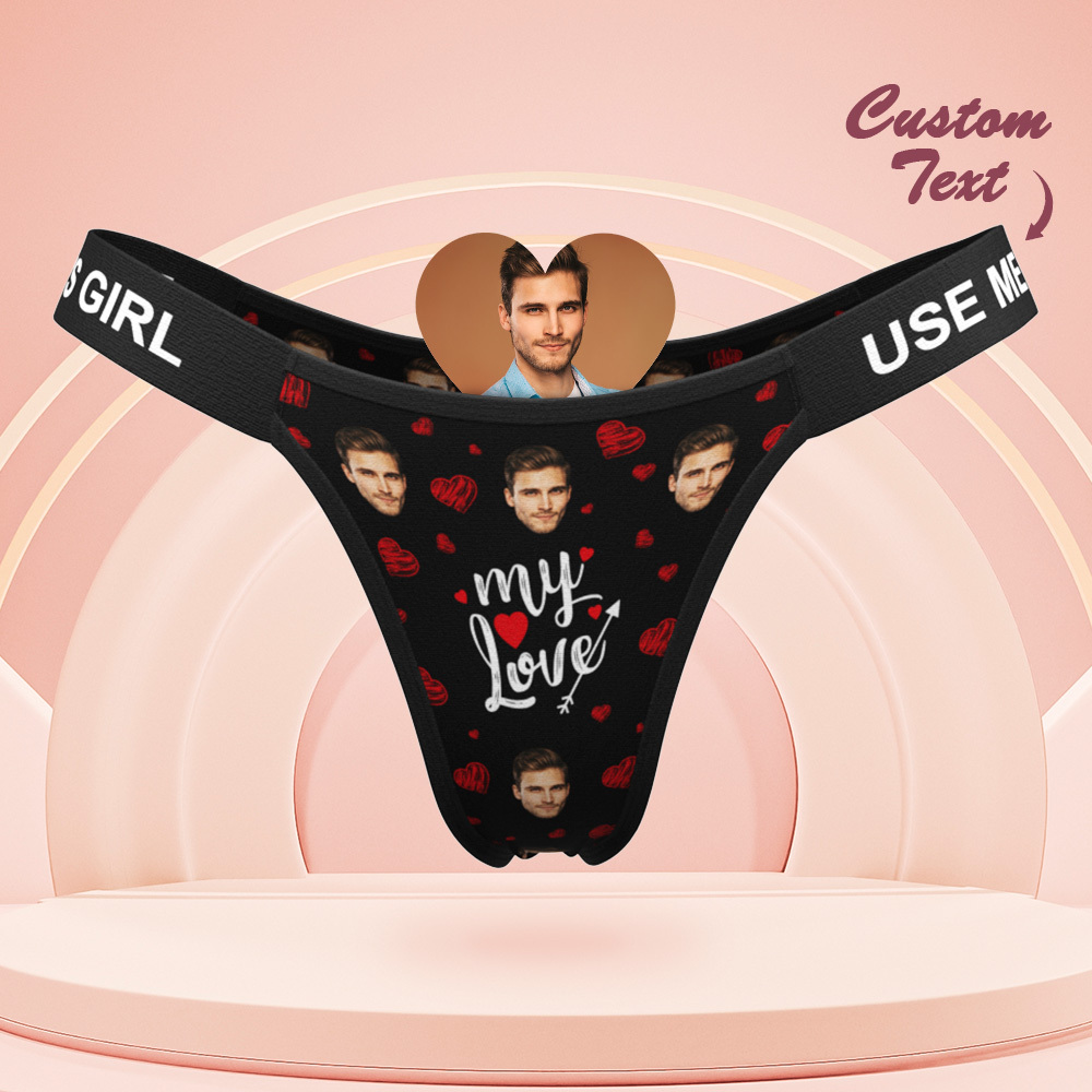Valentine's Gift Custom Face Panties Makes Me Wet Personalized Waistband Engraved Thong Gift for Her - MyPhotoSocksAu