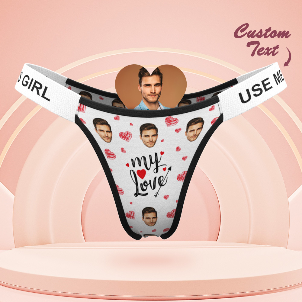 Valentine's Gift Custom Face Panties Makes Me Wet Personalized Waistband Engraved Thong Gift for Her - MyPhotoSocksAu