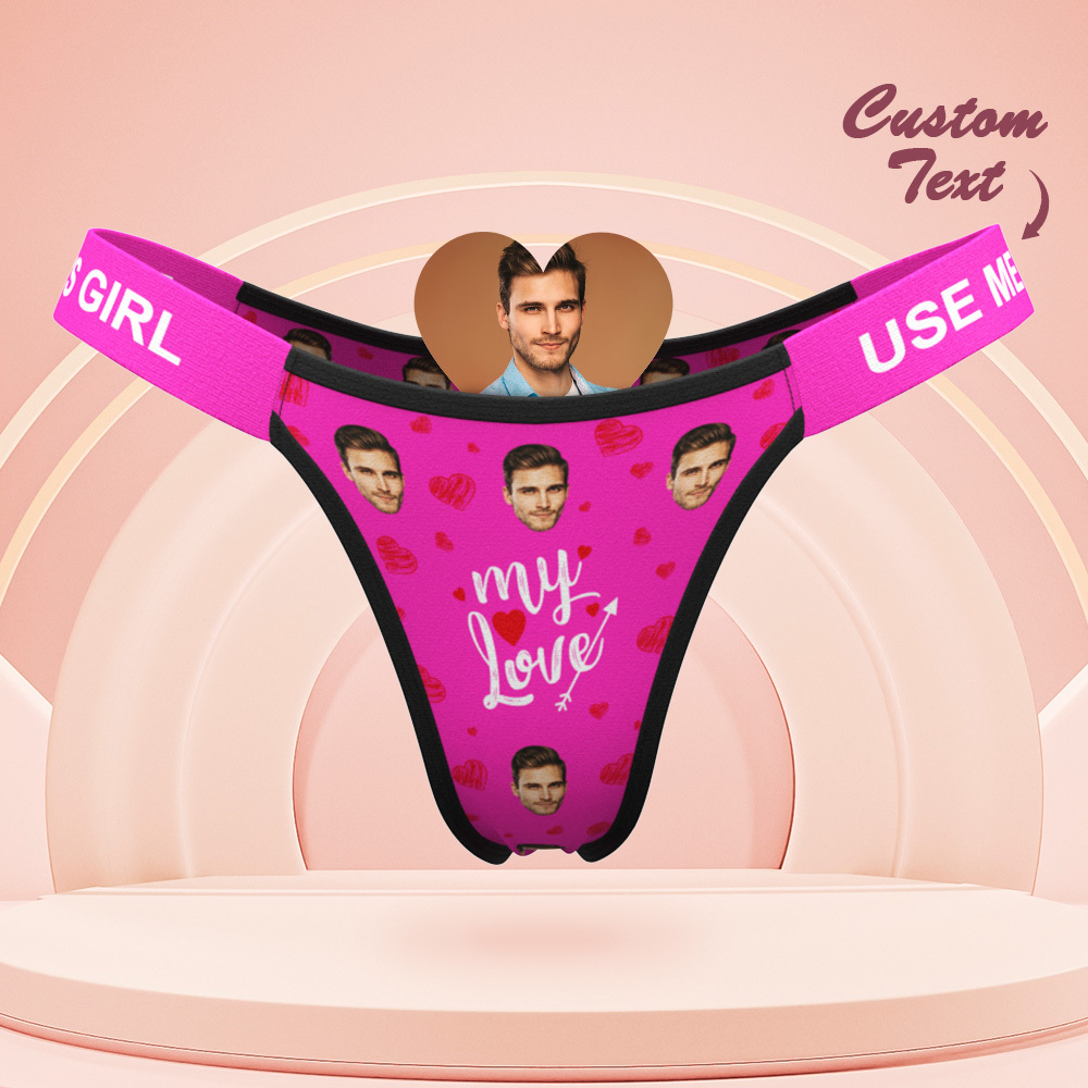 Valentine's Gift Custom Face Panties Makes Me Wet Personalized Waistband Engraved Thong Gift for Her - MyPhotoSocksAu