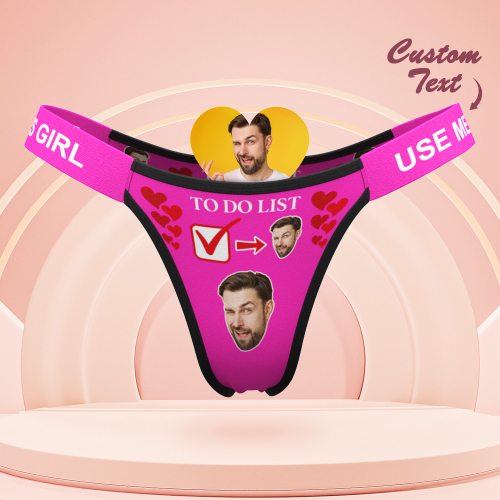 Valentine's Gift Custom Face Panties Makes Me Wet Personalized Waistband Engraved Thong Gift for Her - MyPhotoSocksAu