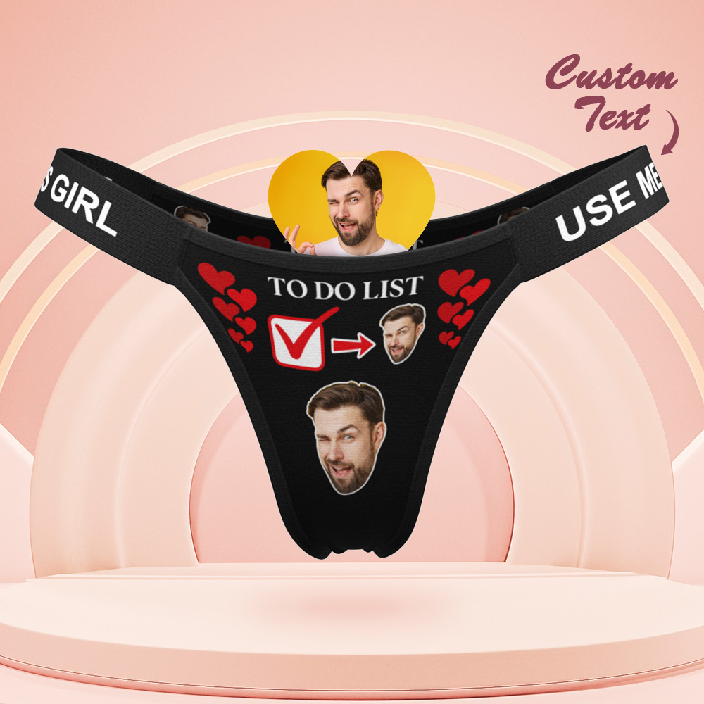 Valentine's Gift Custom Face Panties Makes Me Wet Personalized Waistband Engraved Thong Gift for Her - MyPhotoSocksAu