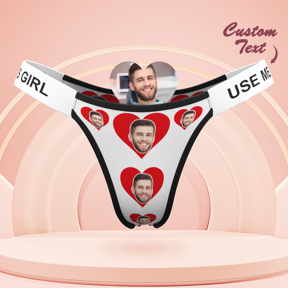 Valentine's Gift Custom Face Panties Makes Me Wet Personalized Waistband Engraved Thong Gift for Her - MyPhotoSocksAu