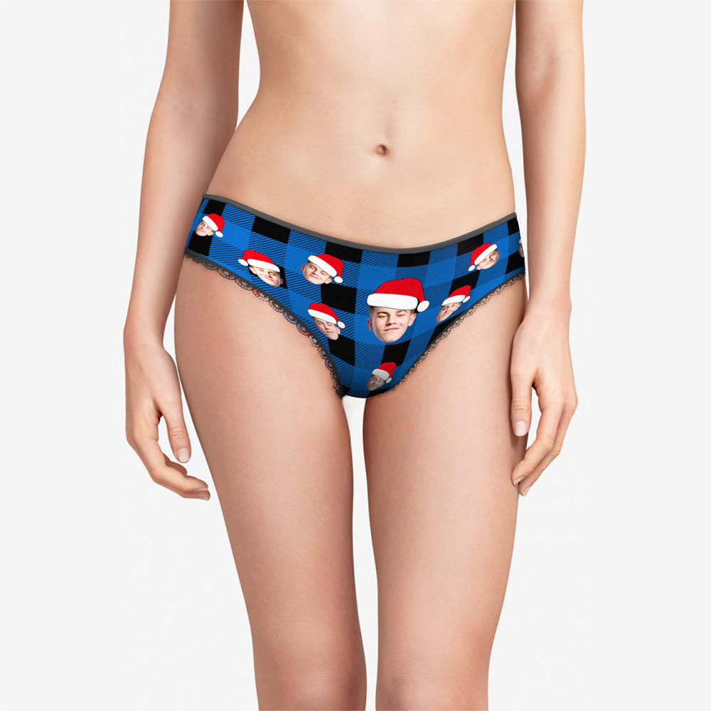 Custom Face Panties Personalized Photo Buffalo Plaid Lace Panties for Women - My Photo Socks AU