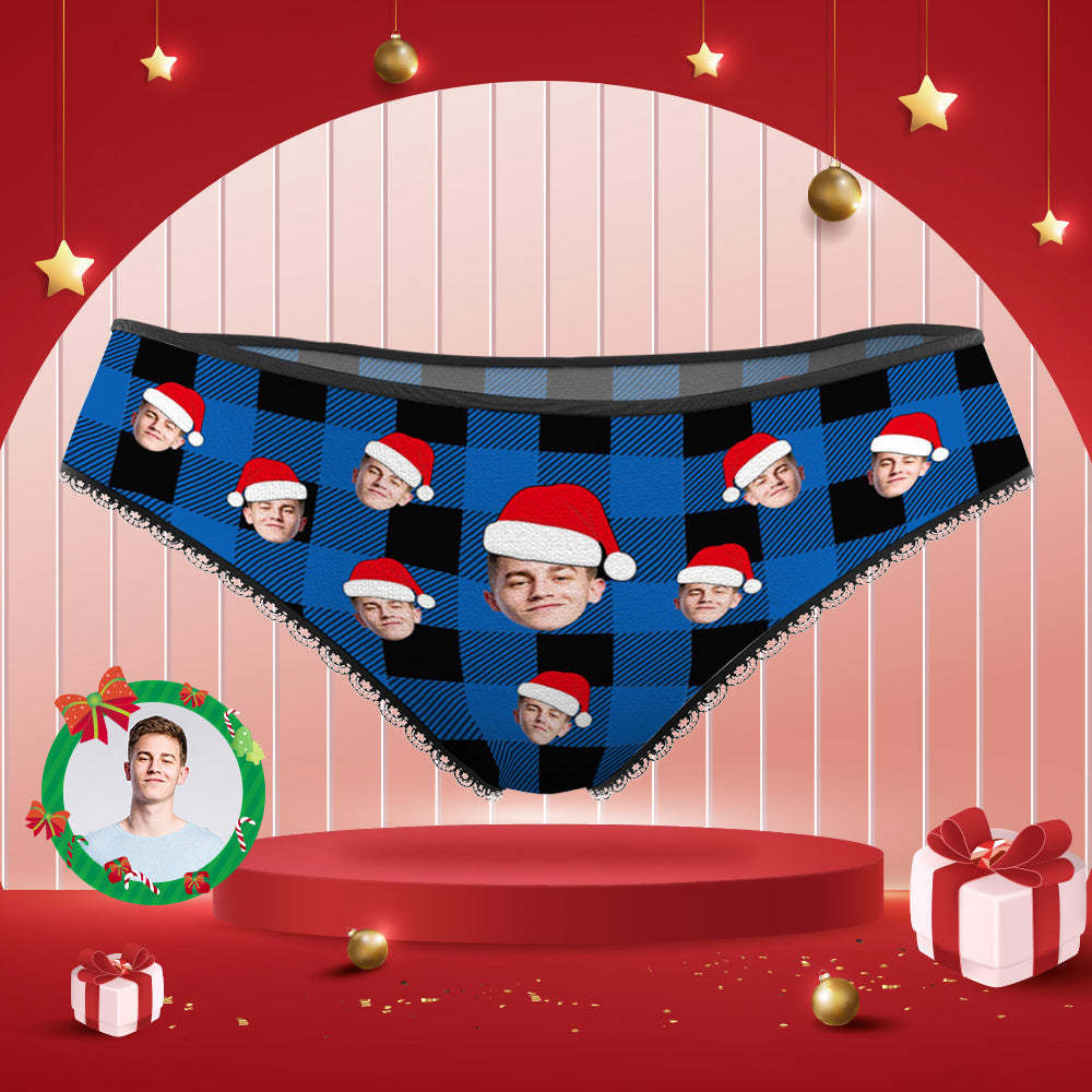 Custom Face Panties Personalized Photo Buffalo Plaid Lace Panties for Women - My Photo Socks AU