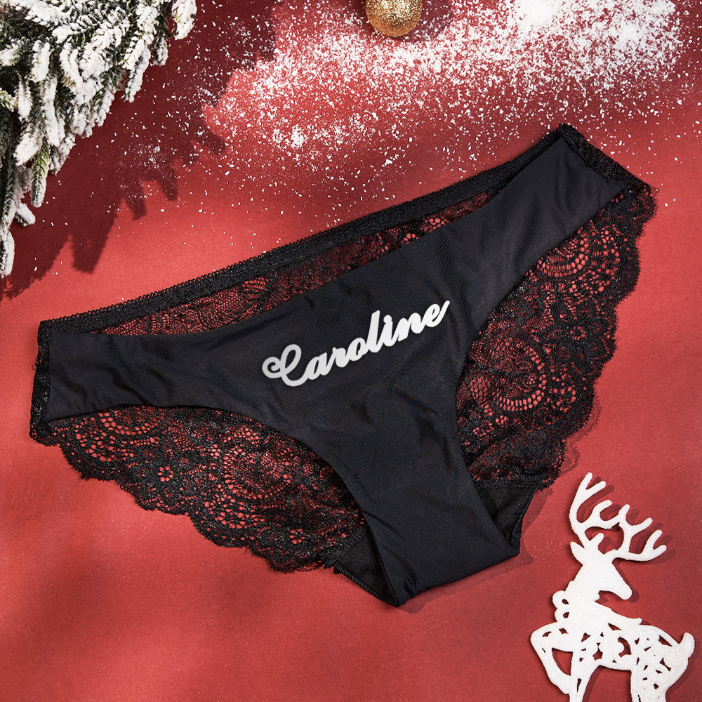 Custom Lace Panties Personalized Name Panties Gift for Christmas Valentine - MyPhotoSocksAu
