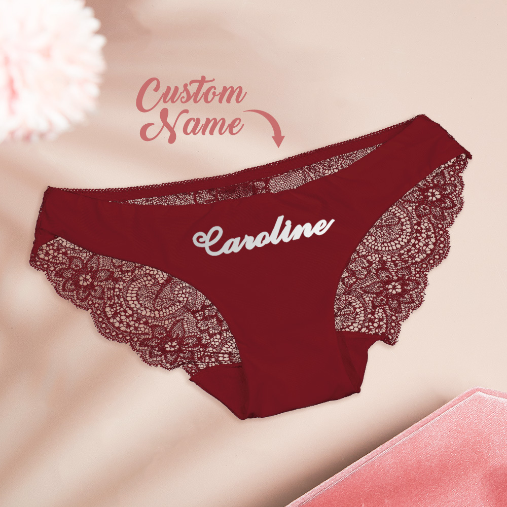Custom Lace Panties Personalized Name Panties Gift for Christmas Valentine - MyPhotoSocksAu