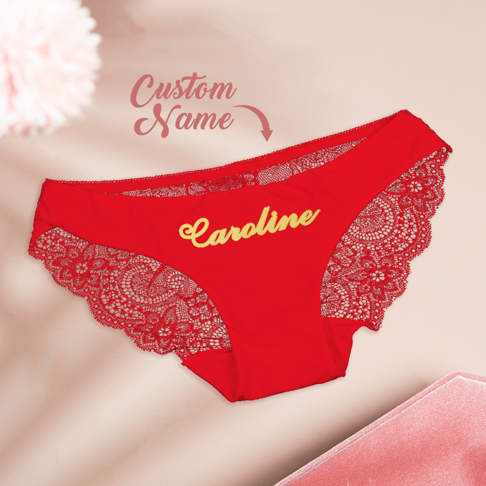 Custom Lace Panties Personalized Name Panties Gift for Christmas Valentine - MyPhotoSocksAu