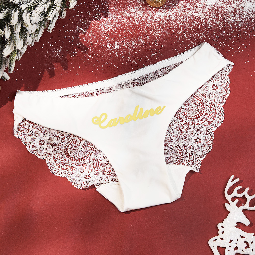 Custom Lace Panties Personalized Name Panties Gift for Christmas Valentine - MyPhotoSocksAu
