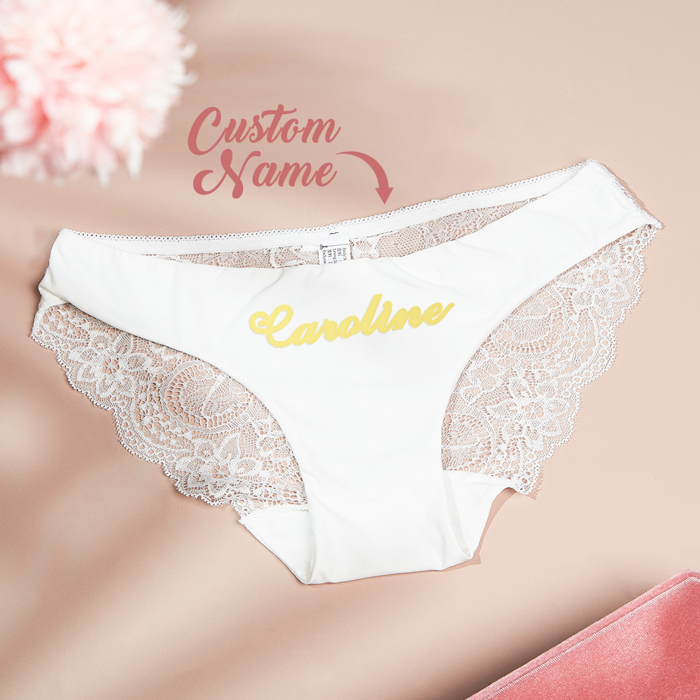 Custom Lace Panties Personalized Name Panties Gift for Christmas Valentine - MyPhotoSocksAu