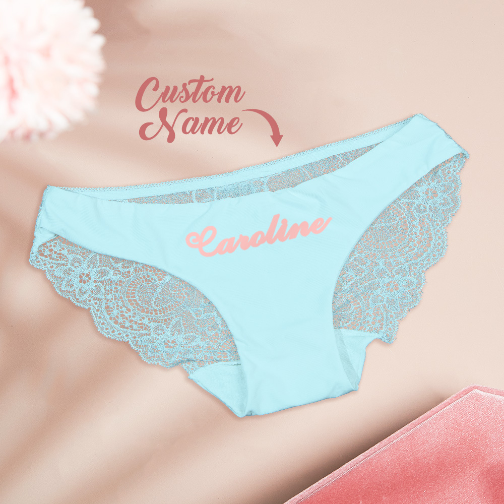 Custom Lace Panties Personalized Name Panties Gift for Christmas Valentine - MyPhotoSocksAu