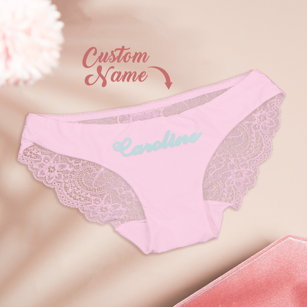 Custom Lace Panties Personalized Name Panties Gift for Christmas Valentine - MyPhotoSocksAu