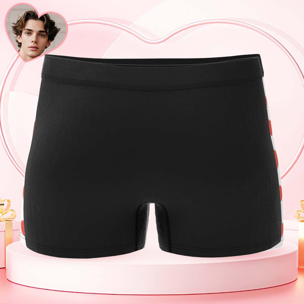 Custom Mens Face Boxer I Love My Wife Boxer Personalized Belt Color Face Boxers Valentines Day Underwear - MyPhotoSocksAu