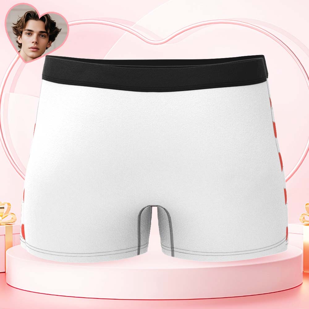 Custom Mens Face Boxer I Love My Wife Boxer Personalized Belt Color Face Boxers Valentines Day Underwear - MyPhotoSocksAu