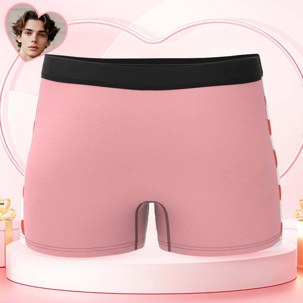 Custom Mens Face Boxer I Love My Wife Boxer Personalized Belt Color Face Boxers Valentines Day Underwear - MyPhotoSocksAu