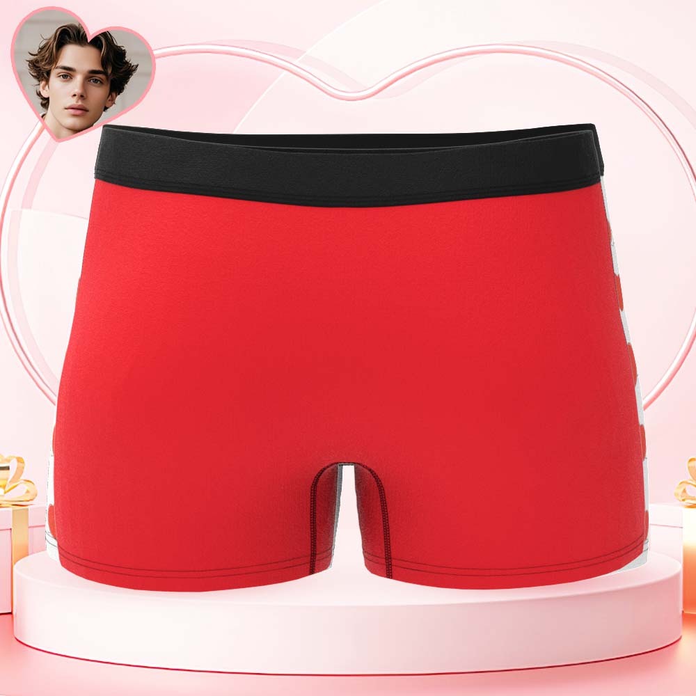 Custom Mens Face Boxer I Love My Wife Boxer Personalized Belt Color Face Boxers Valentines Day Underwear - MyPhotoSocksAu