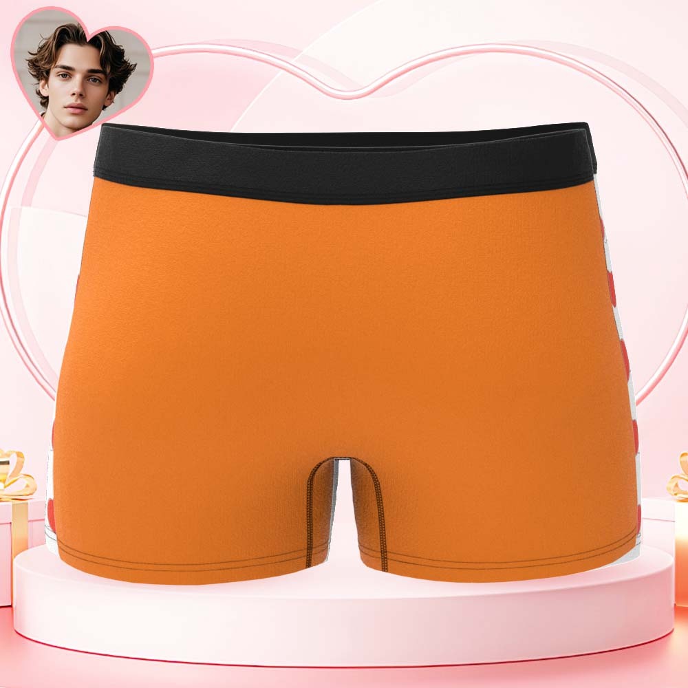 Custom Mens Face Boxer I Love My Wife Boxer Personalized Belt Color Face Boxers Valentines Day Underwear - MyPhotoSocksAu