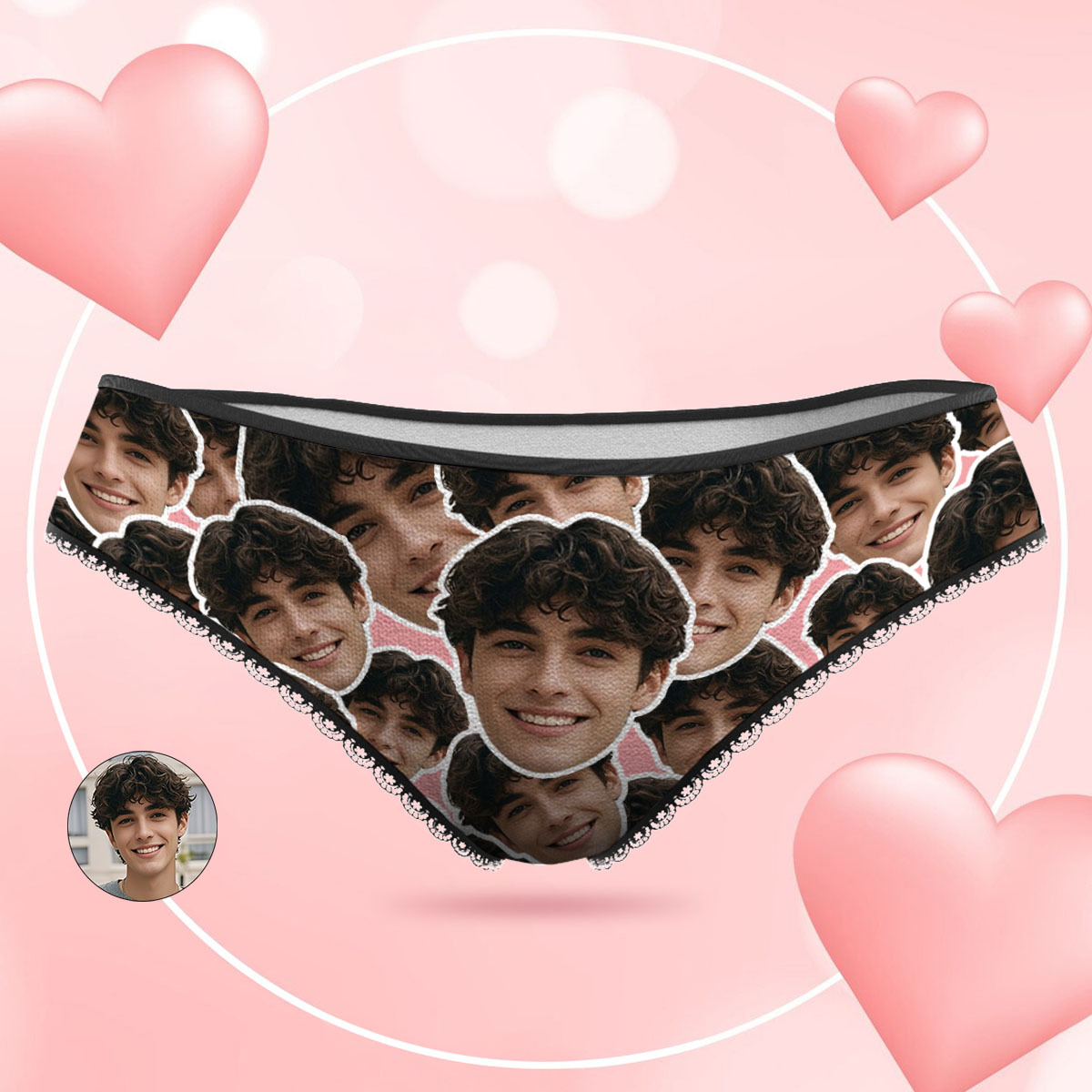 Custom Blue Face Mash Photo Panties Funny Underwear Briefs Valentine Gift For Her - MyPhotoSocksAu