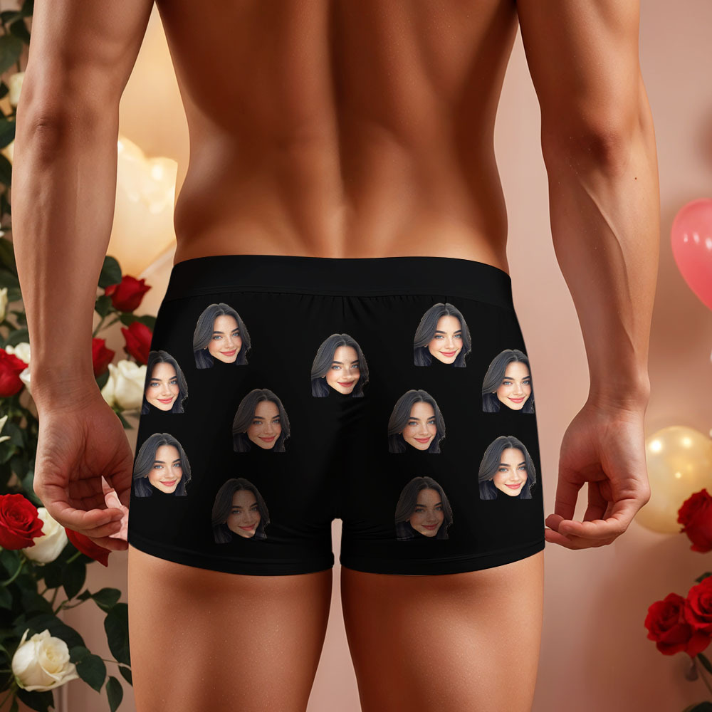 Custom Face Men's Boxer In Fingerprint Recognition Underwear Gifts for Husband Boxer - MyPhotoSocksAu