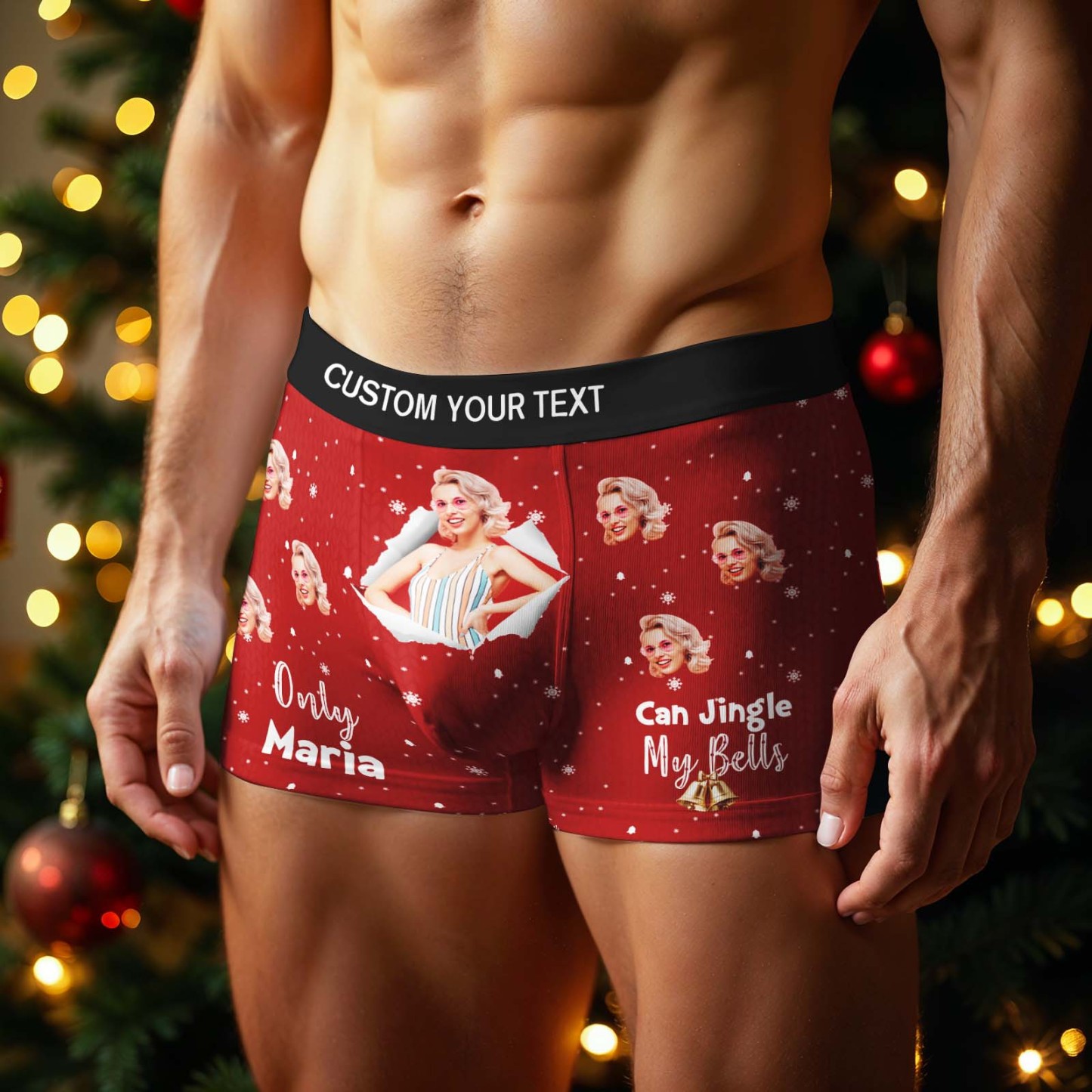 Personalized Face Boxer Men Underwear Christmas Gift Only Can Jingle My Bells Bananas Personalized Photo Funny Men Boxer Gift - MyPhotoSocksAu