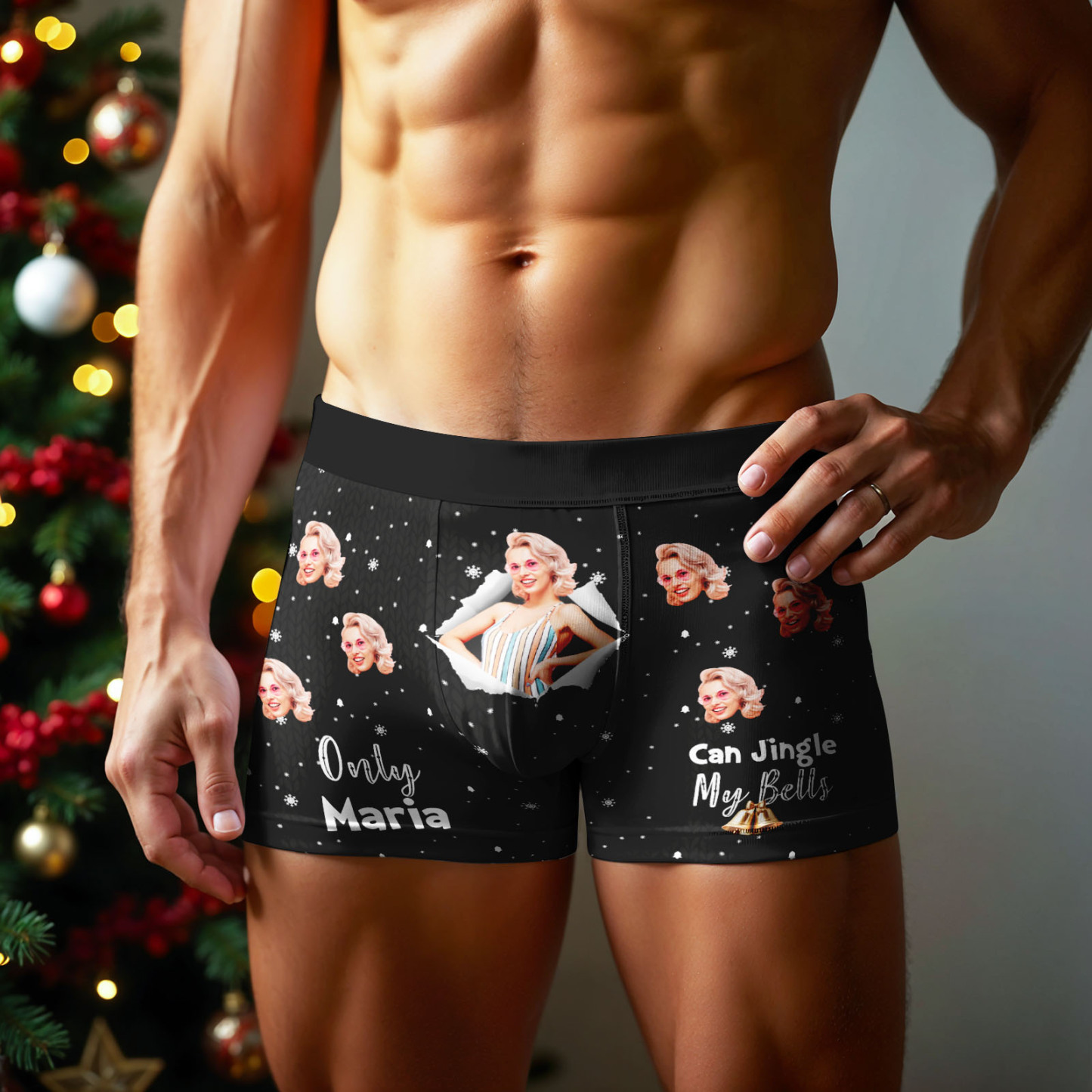 Personalized Face Boxer Men Underwear Christmas Gift Only Can Jingle My Bells Bananas Personalized Photo Funny Men Boxer Gift - MyPhotoSocksAu