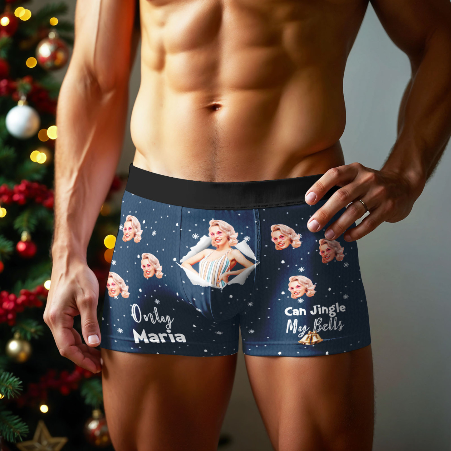 Personalized Face Boxer Men Underwear Christmas Gift Only Can Jingle My Bells Bananas Personalized Photo Funny Men Boxer Gift - MyPhotoSocksAu