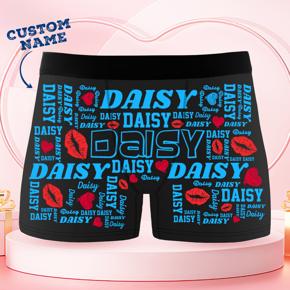 Custom Name Boxer Briefs, Men's Boxers Underwear Personalized Gifts for Him - MyPhotoSocksAu
