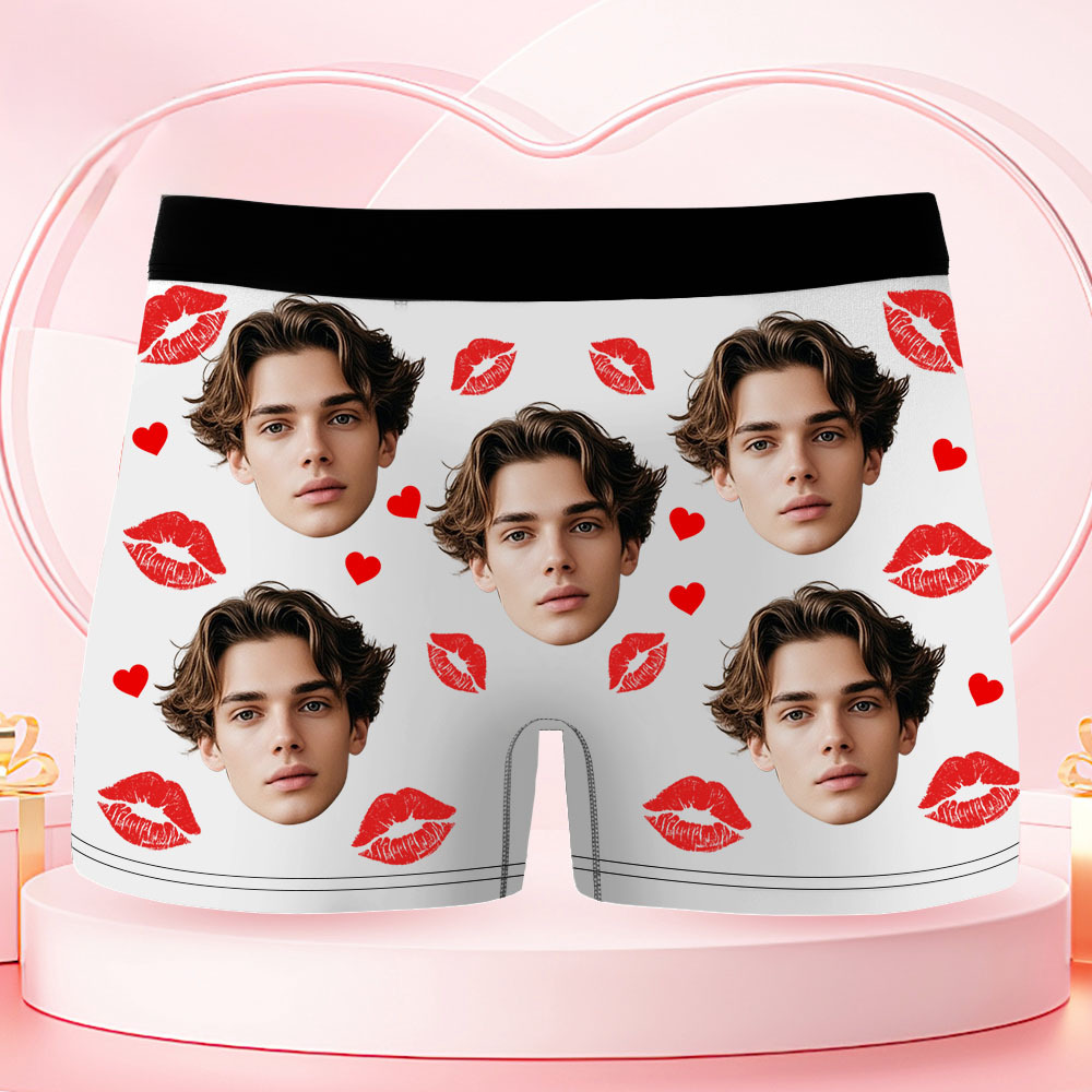 Custom Face Men's Boxer Underwear Her Since Year Black Boxer Gift Personalized Photo Funny Men's Boxer Briefs - MyPhotoSocksAu