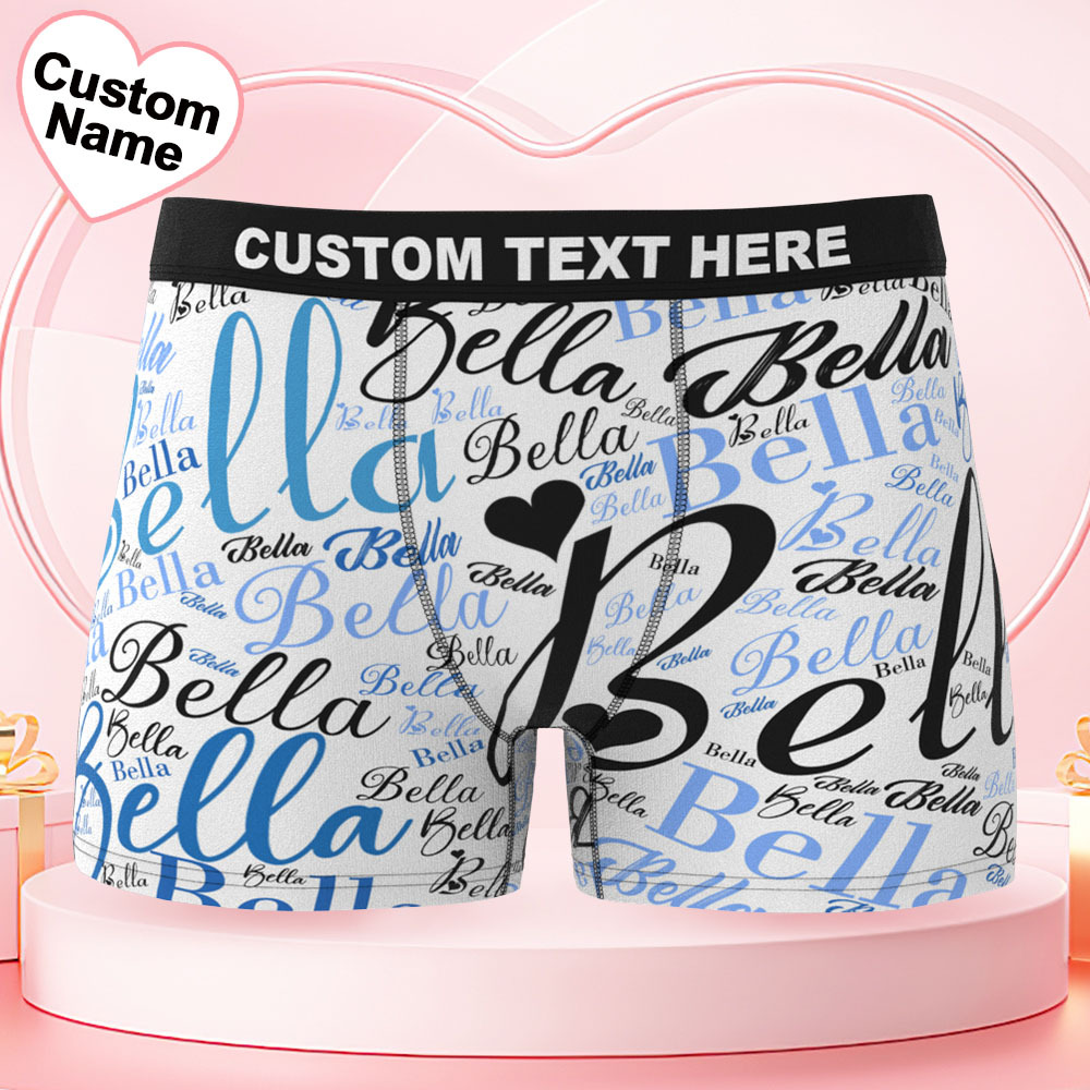 Custom Name Men's Underwear Word Art Personalized Men's Boxer Briefs - MyPhotoSocksAu