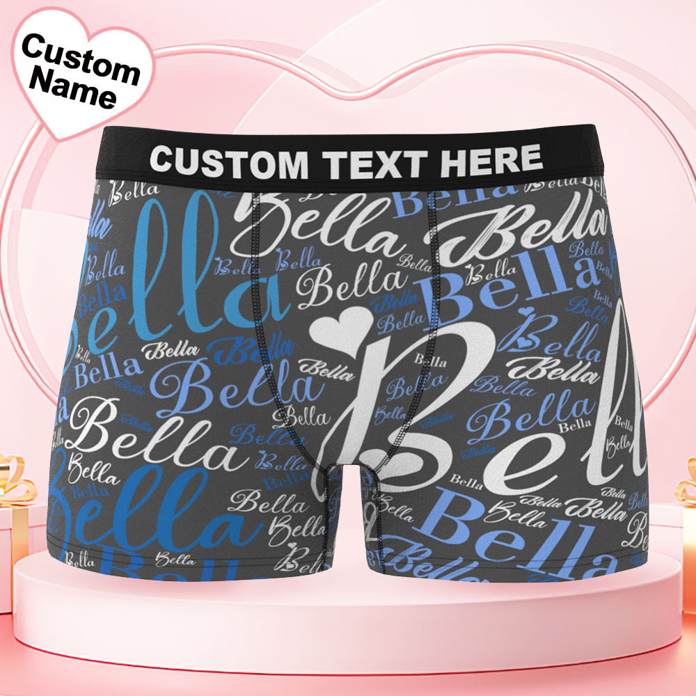 Custom Name Men's Underwear Word Art Personalized Men's Boxer Briefs - MyPhotoSocksAu