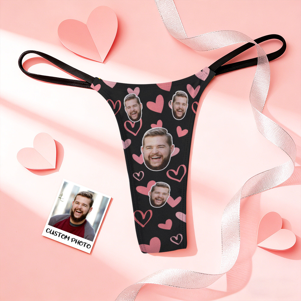 Custom Thongs Photo Panties Funny Underwear Briefs Hug MINE Thong Valentine Gift - MyPhotoSocksAu