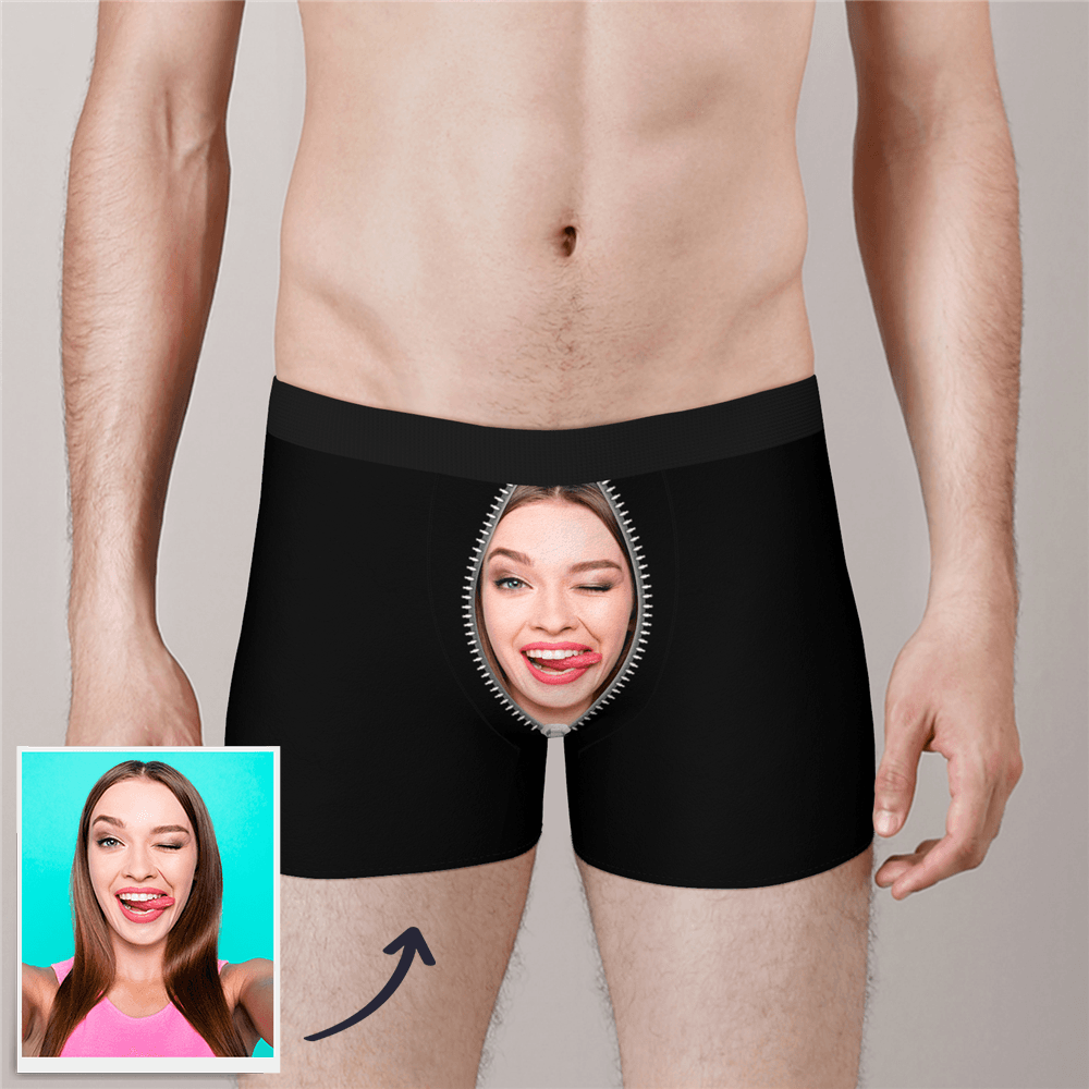 Custom Face Boxer Shorts Zipper Underwear