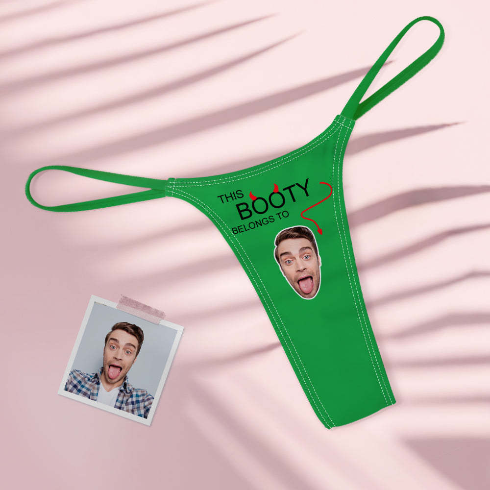Custom Face Sexy Women's Colorful Tanga Thong This Booty Belongs To - My Photo Socks AU