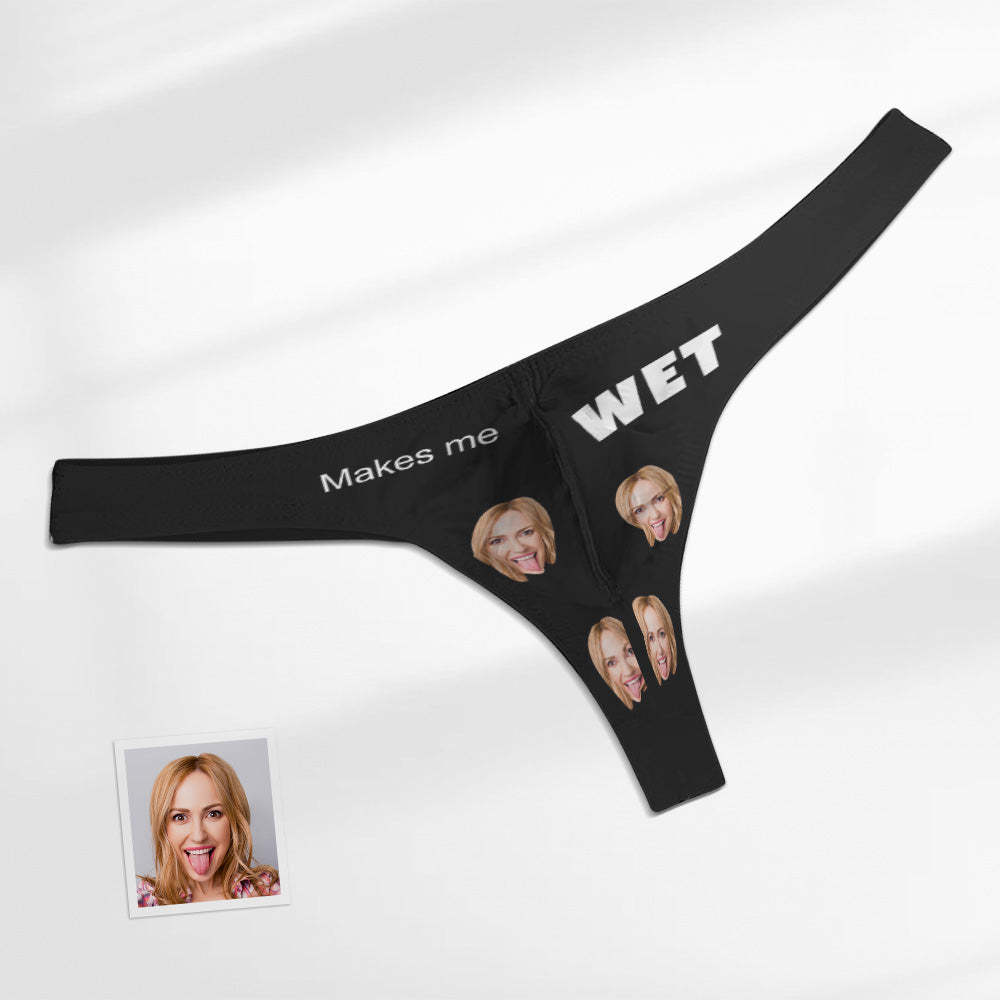 Custom Face Men's Thong - Makes Me Wet Men's Briefs - My Photo Socks AU