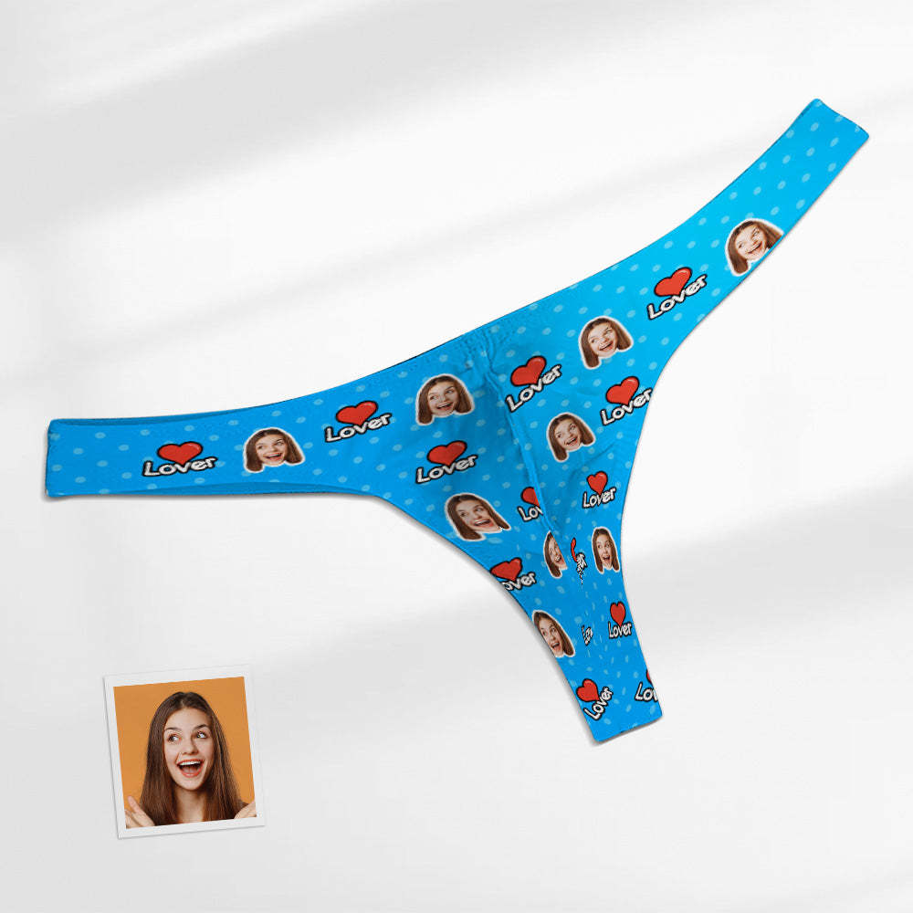 Custom Face Heart Men's Thong For Lover Men's Briefs - My Photo Socks AU