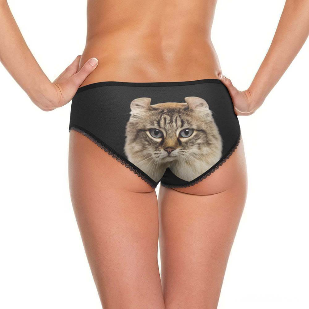 Custom Face Women's Panties Sexy Funny Naughty Animal Cat Roar Gifts For Her - My Photo Socks AU