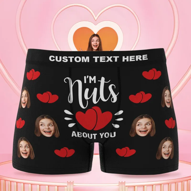Custom Boxer Shorts - I'm Nuts About You