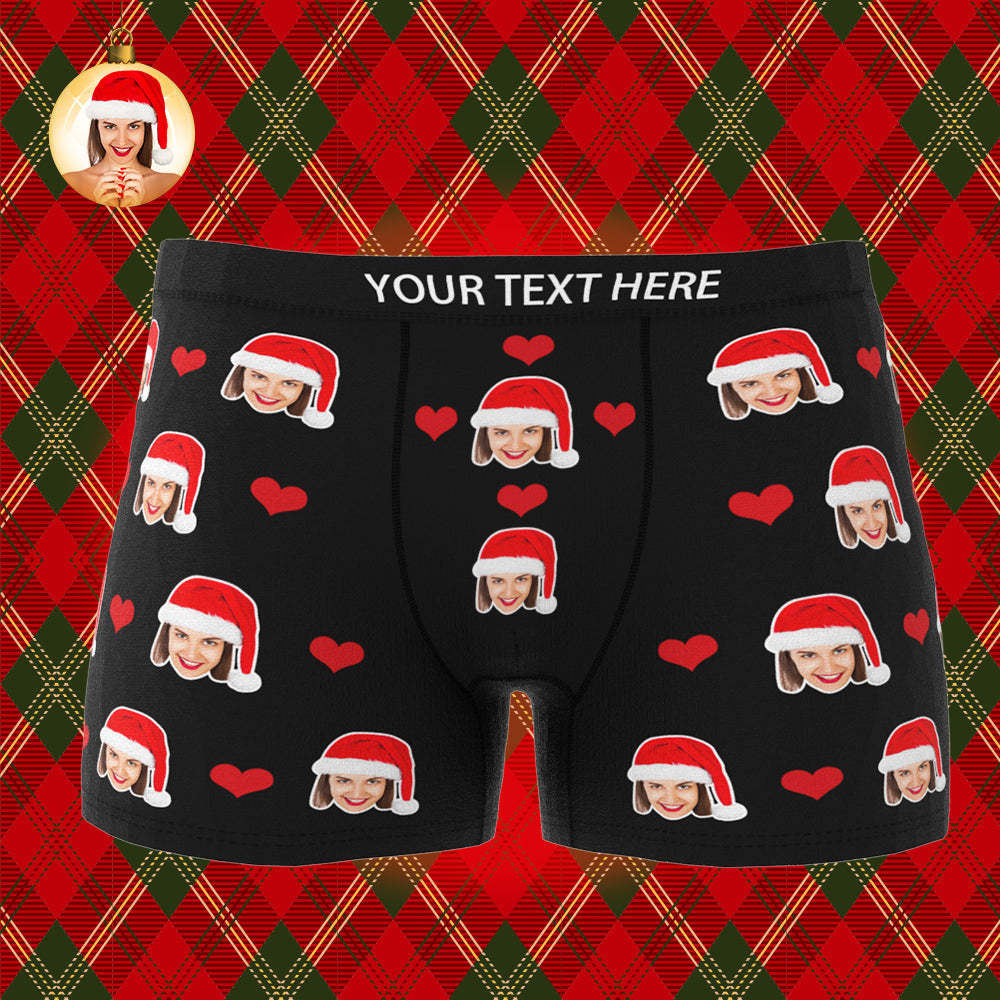 Christmas Gifts ,Custom Face Boxer Shorts Men's Face Underwear 3D Online Preview Heart - MyPhotoSocksAu