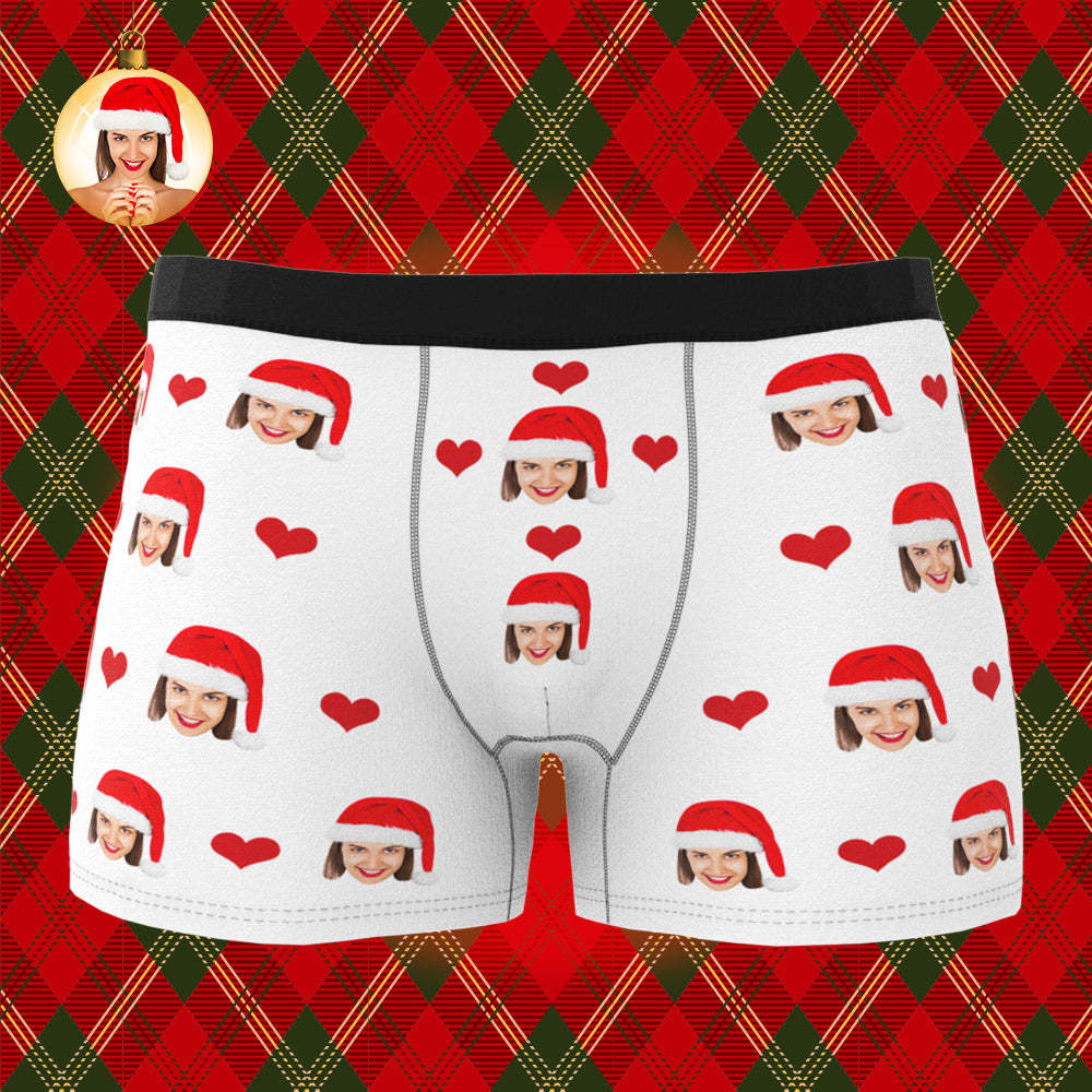 Christmas Gifts ,Custom Face Boxer Shorts Men's Face Underwear 3D Online Preview Heart - MyPhotoSocksAu