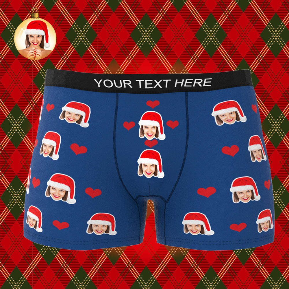 Christmas Gifts ,Custom Face Boxer Shorts Men's Face Underwear 3D Online Preview Heart - MyPhotoSocksAu