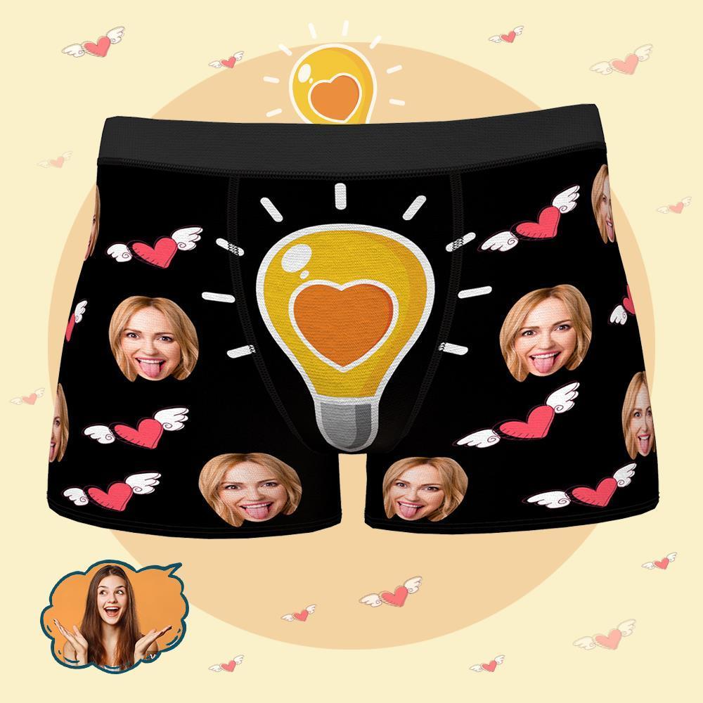 Custom Photo Boxers Briefs Light Bulb Element Personalized Gifts