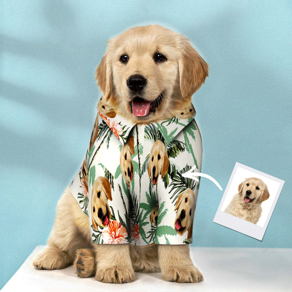 Custom Hawaiian Dog Shirt Personalized Coconut Tree Print Pet Beach Shirt Clothes Gift for Pets - My Photo Socks AU