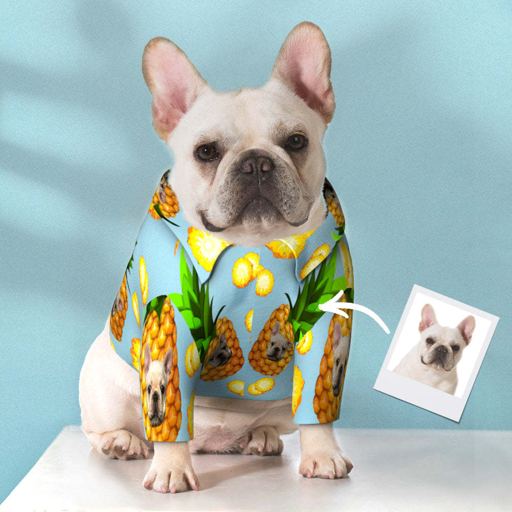 Custom Hawaiian Dog Shirt Personalized Pineapple Pet Beach Shirt Clothes Gift for Pets - My Photo Socks AU